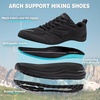 image:imageMens Orthopedic Wide Trail Running Shoes Comfortable Casual Arch Support Plantar Fasciitis Orthotic Trekking Walking Exercise Shoes Flat Feet Sport Training Sneakers for Foot and Heel Pain ReliefW1black