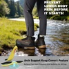 image:imageMens Orthopedic Wide Waterproof Hiking Boots Comfortable Plantar Fasciitis Arch Support Diabetic Walking Trekking Running Shoes Orthotic Non Slip Adventures Mid Ankle Boots for Foot Pain ReliefK1brown