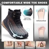 image:imageMens Orthopedic Wide Waterproof Hiking Boots Comfortable Plantar Fasciitis Arch Support Diabetic Walking Trekking Running Shoes Orthotic Non Slip Adventures Mid Ankle Boots for Foot Pain ReliefK1brown