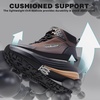 image:imageMens Orthopedic Wide Waterproof Hiking Boots Comfortable Plantar Fasciitis Arch Support Diabetic Walking Trekking Running Shoes Orthotic Non Slip Adventures Mid Ankle Boots for Foot Pain ReliefK1brown