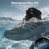 image:imageMens Orthopedic Wide Waterproof Hiking Boots Comfortable Plantar Fasciitis Work Walking Trail Running Trekking Boots Orthotic Non Slip Adventures Ankle Support Mid Shoes for Foot Pain ReliefK1black