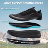 image:imageMens Wide Orthopedic Plantar Fasciitis High Arch Support Shoes  Comfortable Trail Running Shoes for Walking amp Hiking Orthotic Tennis Sneakers Relief Flat Feet Feet PainW1black