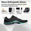 image:imageOrthoComfoot Mens Orthopedic Arch Support Walking Shoes Comfortable Cushioned Plantar Fasciitis Relief Shoes Breathable Orthotic Fashion Sneakers for Foot and Heel PainW1black