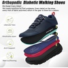 image:imageOrthoComfoot Mens Orthopedic Comfortable Diabetic Wide Shoes Wide Toe Box Arch Support Plantar Fasciitis Sports SneakersFashion Casual Hammer Toes Shoes for Foot and Heel Pain ReliefK2dark Blue