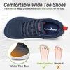 image:imageOrthoComfoot Mens Orthopedic Comfortable Diabetic Wide Shoes Wide Toe Box Arch Support Plantar Fasciitis Sports SneakersFashion Casual Hammer Toes Shoes for Foot and Heel Pain ReliefK2dark Blue