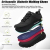 image:imageOrthoComfoot Mens Orthopedic Comfortable Diabetic Wide Shoes Wide Toe Box Arch Support Plantar Fasciitis Sports SneakersFashion Casual Hammer Toes Shoes for Foot and Heel Pain ReliefK1black