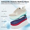 image:imageOrthoComfoot Mens Orthopedic Diabetic Comfortable Wide Walking Shoes  Plantar Fasciitis Fashion Sneakers with Arch Support for Swollen Casual Hammer Toes Shoes for Foot Pain ReliefK2beige