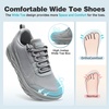 image:imageOrthoComfoot Mens Orthopedic Diabetic Comfortable Wide Walking Shoes  Plantar Fasciitis Fashion Sneakers with Arch Support for Swollen Casual Hammer Toes Shoes for Foot Pain ReliefK3grey