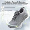image:imageOrthoComfoot Mens Orthopedic Diabetic Comfortable Wide Walking Shoes  Plantar Fasciitis Fashion Sneakers with Arch Support for Swollen Casual Hammer Toes Shoes for Foot Pain ReliefK3grey