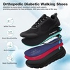image:imageOrthoComfoot Mens Orthopedic Diabetic Comfortable Wide Walking Shoes  Plantar Fasciitis Fashion Sneakers with Arch Support for Swollen Casual Hammer Toes Shoes for Foot Pain ReliefK1black