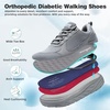image:imageOrthoComfoot Mens Orthopedic Diabetic Comfortable Wide Walking Shoes  Plantar Fasciitis Fashion Sneakers with Arch Support for Swollen Casual Hammer Toes Shoes for Foot Pain ReliefK3grey