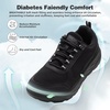 image:imageOrthoComfoot Mens Orthopedic Diabetic Comfortable Wide Walking Shoes  Plantar Fasciitis Fashion Sneakers with Arch Support for Swollen Casual Hammer Toes Shoes for Foot Pain ReliefK1black