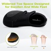 image:imageOrthoComfoot Mens Orthopedic Diabetic Extra Wide Walking Shoes Adjustable Arch Support Plantar Fasciitis SlipOn for Swollen Feet Comfortable Orthotic Easy Top Loafers for Foot and Heel PainK1black