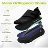 image:imageOrthoComfoot Mens Orthopedic Diabetic Extra Wide Walking Shoes Adjustable Arch Support Plantar Fasciitis SlipOn for Swollen Feet Comfortable Orthotic Easy Top Loafers for Foot and Heel PainK1black