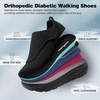 image:imageOrthoComfoot Mens Orthopedic Diabetic Extra Wide Walking Shoes Adjustable Arch Support Slip Ons Loafers for Swollen Feet Orthotic Plantar Fasciitis House Shoes for Foot amp Heel Pain ReliefK1black