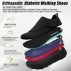 image:imageOrthoComfoot Mens Orthopedic Diabetic Extra Wide Walking Shoes Comfortable Adjustable Easy Top Arch Support Slip On for Swollen Feet Casual Orthotic Plantar Fasciitis Shoes for Foot and Heel PainK1black