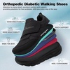image:imageOrthoComfoot Mens Orthopedic Diabetic Walking Shoes Wide Toe Box Comfortable Arch Support for Plantar Fasciitis Adjustable Casual Hammer Toes Loafers for Swollen Feet amp Foot Heel Pain ReliefK1black