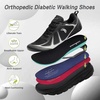 image:imageOrthoComfoot Mens Orthopedic Diabetic Wide Running Shoes Comfortable Arch Support Sneakers for Plantar Fasciitis Foot amp Heel Pain Relief  Casual Work Walking ShoesK1black