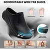 image:imageOrthoComfoot Mens Orthopedic Diabetic Wide Slippers Comfortable Plantar Fasciitis Arch Support Leather Oxfords Flat Feet Neuropathy Casual House Slip On Loafers for Foot amp Heel Pain ReliefKblack1