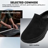 image:imageOrthoComfoot Mens Orthopedic Diabetic Wide Slippers Comfortable Plantar Fasciitis Arch Support Leather Oxfords Flat Feet Neuropathy Casual House Slip On Loafers for Foot amp Heel Pain ReliefKblack