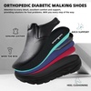 image:imageOrthoComfoot Mens Orthopedic Diabetic Wide Slippers Comfortable Plantar Fasciitis Arch Support Leather Oxfords Flat Feet Neuropathy Casual House Slip On Loafers for Foot amp Heel Pain ReliefKblack1