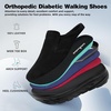 image:imageOrthoComfoot Mens Orthopedic Diabetic Wide Slippers Comfortable Plantar Fasciitis Arch Support Leather Oxfords Flat Feet Neuropathy Casual House Slip On Loafers for Foot amp Heel Pain ReliefKblack