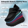 image:imageOrthoComfoot Mens Orthopedic Diabetic Wide Toe Box Shoes Adjustable Arch Support Plantar Fasciitis SlipOn Loafers Comfortable Walking Houes Shoes for Swollen Feet amp Heel Pain ReliefK1black