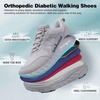 image:imageOrthoComfoot Mens Orthopedic Diabetic Wide Walking Shoes Comfortable Arch Support Plantar Fasciitis Fashion Sneakers Casual Hammer Toes Swollen Tennis Sports Shoes for Heel and Foot Pain ReliefK2gray