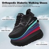 image:imageOrthoComfoot Mens Orthopedic Diabetic Wide Walking Shoes Comfortable Arch Support Plantar Fasciitis Fashion Sneakers Casual Hammer Toes Swollen Tennis Sports Shoes for Heel and Foot Pain ReliefK1black1