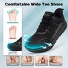image:imageOrthoComfoot Mens Orthopedic Diabetic Wide Walking Shoes Comfortable Arch Support Plantar Fasciitis Fashion Sneakers Casual Hammer Toes Swollen Tennis Sports Shoes for Heel and Foot Pain ReliefK1black1
