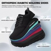 image:imageOrthoComfoot Mens Orthopedic Diabetic Wide Walking Shoes Comfortable Arch Support Plantar Fasciitis Fashion Sneakers Casual Hammer Toes Swollen Tennis Sports Shoes for Heel and Foot Pain ReliefK1black