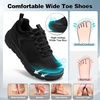 image:imageOrthoComfoot Mens Orthopedic Diabetic Wide Walking Shoes Comfortable Arch Support Plantar Fasciitis Heel Spur Sport Shoes Orthotics Casual Fashion Sneakers for Foot and Heel Pain ReliefK1black