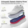 image:imageOrthoComfoot Mens Orthopedic Diabetic Wide Walking Shoes Comfortable Arch Support Plantar Fasciitis Sports Running Sneakers Casual Swollen Bunion Work Tennis Shoes for Foot and Heel Pain ReliefK2gray