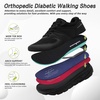 image:imageOrthoComfoot Mens Orthopedic Diabetic Wide Walking Shoes Comfortable Arch Support Plantar Fasciitis Sports Running Sneakers Casual Swollen Bunion Work Tennis Shoes for Foot and Heel Pain ReliefK1black