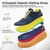 image:imageOrthoComfoot Mens Orthopedic Diabetic Wide Walking Shoes Comfortable Arch Support Plantar Fasciitis Sports Running Sneakers Casual Swollen Bunion Work Tennis Shoes for Foot and Heel Pain ReliefK3dark Blue