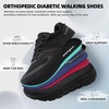 image:imageOrthoComfoot Mens Orthopedic Diabetic Wide Walking Shoes Comfortable Arch Support Plantar Fasciitis Sports Sneakers Casual Swollen Bunion Recovery Work Tennis Shoes for Foot and Heel Pain ReliefK1black