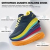 image:imageOrthoComfoot Mens Orthopedic Diabetic Wide Walking Shoes Comfortable Arch Support Plantar Fasciitis Sports Sneakers Casual Swollen Bunion Recovery Work Tennis Shoes for Foot and Heel Pain ReliefK3dark Blue