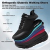 image:imageOrthoComfoot Mens Orthopedic Diabetic Wide Walking Shoes Comfortable Arch Support Sneakers for Plantar Fasciitis Flat Feet Neuropathy Foot Pain Relief Wide Toe Box for Casual Daily ComfortK1black