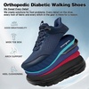 image:imageOrthoComfoot Mens Orthopedic Diabetic Wide Walking Shoes Comfortable Arch Support Sneakers for Plantar Fasciitis Flat Feet Neuropathy Foot Pain Relief Wide Toe Box for Casual Daily ComfortK2dark Blue