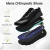 image:imageOrthoComfoot Mens Orthopedic Diabetic Wide Walking Shoes Comfortable Casual Arch Support Plantar Fasciitis Fashion Sneakers Work Tennis Orthotic High Arch Swollen Feet Shoes for Foot Heel PainK1black