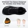 image:imageOrthoComfoot Mens Orthopedic Diabetic Wide Walking Shoes Comfortable Casual Arch Support Plantar Fasciitis Fashion Sneakers Work Tennis Orthotic High Arch Swollen Feet Shoes for Foot Heel PainK1black