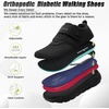 image:imageOrthoComfoot Mens Orthopedic Diabetic Wide Walking Shoes Comfortable Cushion Arch Support Plantar Fasciitis Sneakers Orthotic High Arch Swollen Feet Adjustable Work Shoes for Ankle and Heel PainK1black