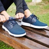 image:imageOrthoComfoot Mens Orthopedic Fashion Sneakers with Arch Support Comfortable Plantar Fasciitis Walking Shoes Casual Breathable Flat Feet Shoes for Foot and Heel Pain ReliefW2blue