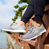 image:imageOrthoComfoot Mens Orthopedic Fashion Sneakers with Arch Support Comfortable Plantar Fasciitis Walking Shoes Casual Breathable Flat Feet Shoes for Foot and Heel Pain ReliefW3grey