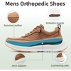 image:imageOrthoComfoot Mens Orthopedic Leather Dress Walking Shoes Comfortable Arch Support Oxfords for Plantar Fasciitis Casual Orthotic Thick Sole Sneakers for Foot and Heel Pain ReliefW2brown