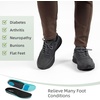 image:imageOrthoComfoot Mens Orthopedic Leather Dress Walking Shoes Comfortable Arch Support Oxfords for Plantar Fasciitis Casual Orthotic Thick Sole Sneakers for Foot and Heel Pain ReliefW1black