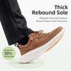 image:imageOrthoComfoot Mens Orthopedic Leather Dress Walking Shoes Comfortable Arch Support Oxfords for Plantar Fasciitis Casual Orthotic Thick Sole Sneakers for Foot and Heel Pain ReliefW2brown