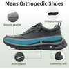 image:imageOrthoComfoot Mens Orthopedic Leather Dress Walking Shoes Comfortable Arch Support Oxfords for Plantar Fasciitis Casual Orthotic Thick Sole Sneakers for Foot and Heel Pain ReliefW1black
