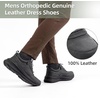 image:imageOrthoComfoot Mens Orthopedic Leather Dress Walking Shoes Comfortable Arch Support Oxfords for Plantar Fasciitis Casual Orthotic Thick Sole Sneakers for Foot and Heel Pain ReliefW1black