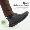 image:imageOrthoComfoot Mens Orthopedic Leather Dress Walking Shoes Comfortable Arch Support Oxfords for Plantar Fasciitis Casual Orthotic Thick Sole Sneakers for Foot and Heel Pain ReliefW1black